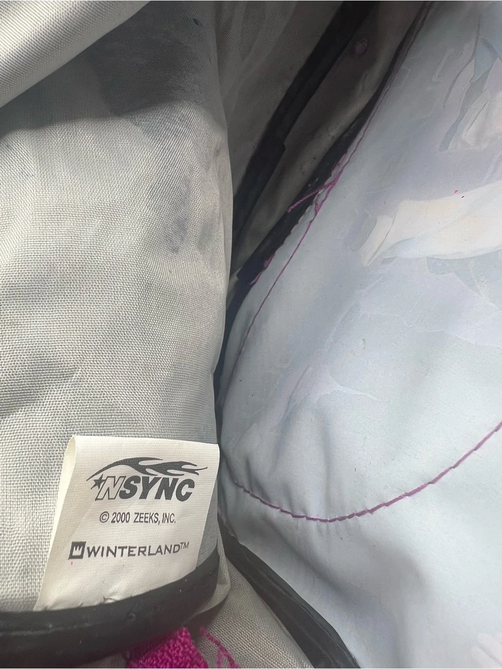 Vintage 2000 NSYNC Winterland Mini Backpack Pink Black Vinyl Y2K Keychain